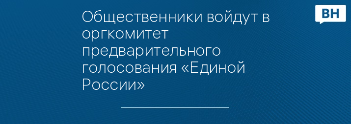 Общественники войдут в оргкомитет предварительного голосования «Единой России»
