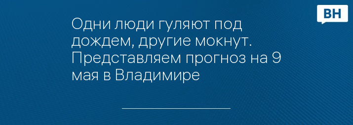 Одни люди гуляют под дождем, другие мокнут. Представляем прогноз на 9 мая в Владимире