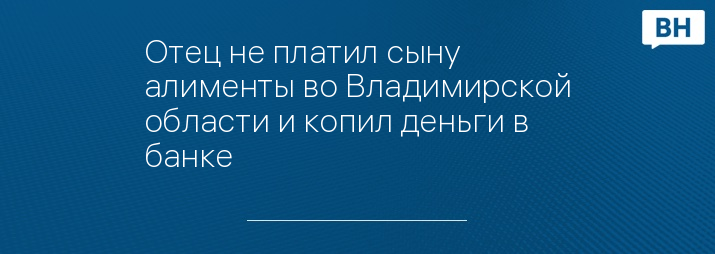 Отец не платил сыну алименты во Владимирской области и копил деньги в банке