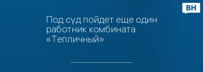 Под суд пойдет еще один работник комбината «Тепличный»