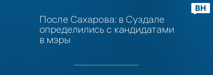 После Сахарова: в Суздале определились с кандидатами в мэры