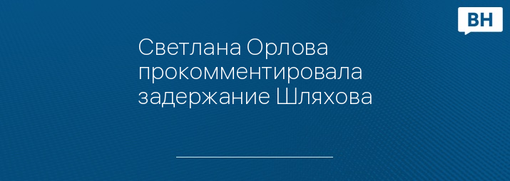 Светлана Орлова прокомментировала задержание Шляхова