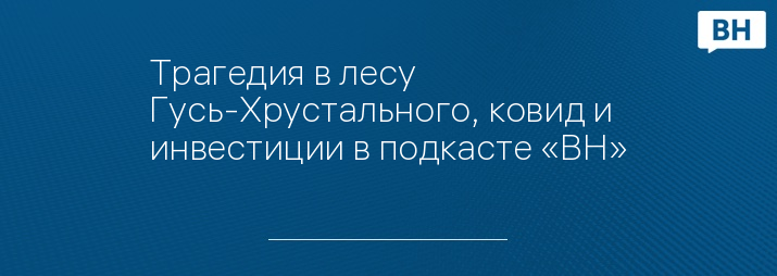 Трагедия в лесу Гусь-Хрустального, ковид и инвестиции в подкасте «ВН»