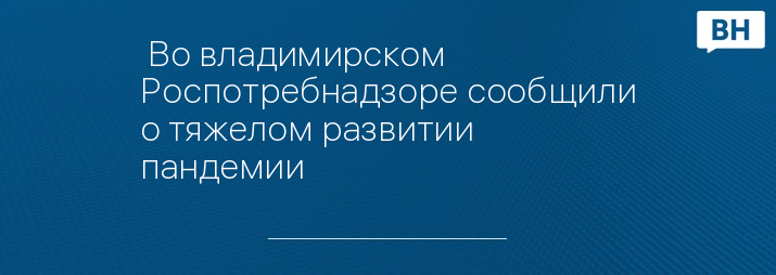  Во владимирском Роспотребнадзоре сообщили о тяжелом развитии пандемии