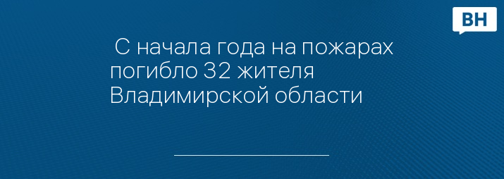  С начала года на пожарах погибло 32 жителя Владимирской области   