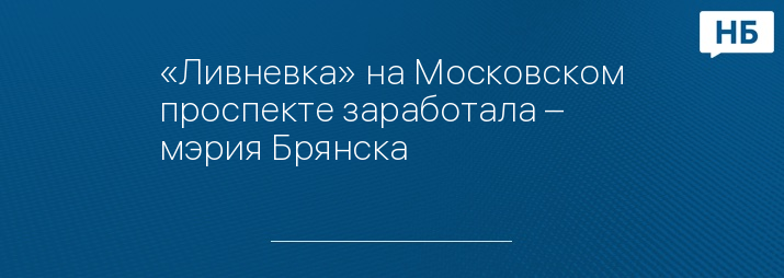 «Ливневка» на Московском проспекте заработала – мэрия Брянска