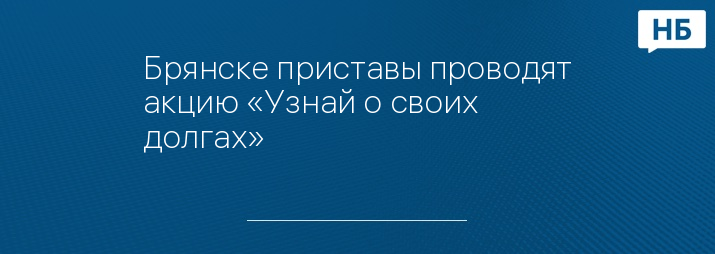 Брянске приставы проводят акцию «Узнай о своих долгах»