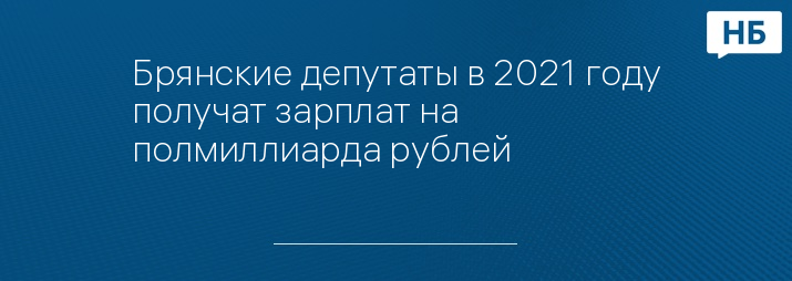 Брянские депутаты в 2021 году получат зарплат на полмиллиарда рублей