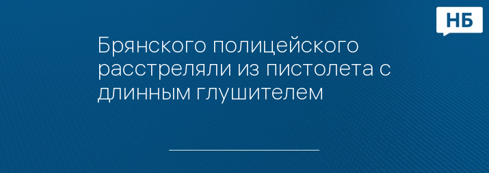 Брянского полицейского расстреляли из пистолета с длинным глушителем