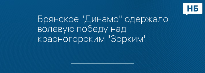 Брянское "Динамо" одержало волевую победу над красногорским "Зорким"