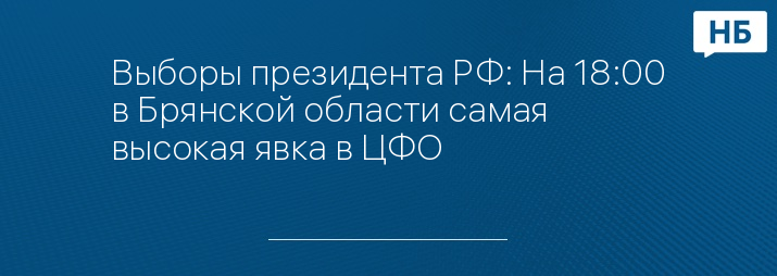 Выборы президента РФ: На 18:00 в Брянской области самая высокая явка в ЦФО