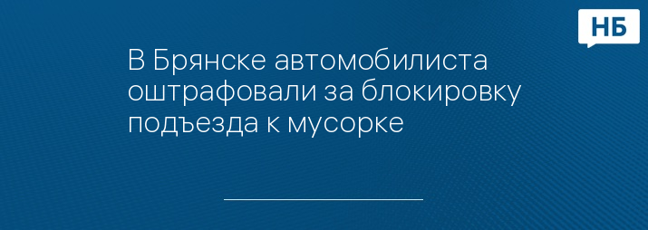 В Брянске автомобилиста оштрафовали за блокировку подъезда к мусорке