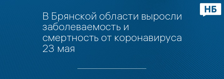 В Брянской области выросли заболеваемость и смертность от коронавируса 23 мая