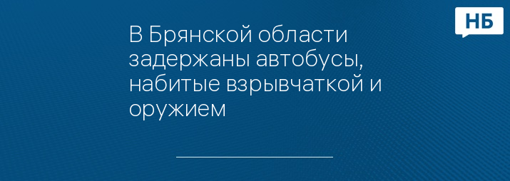 В Брянской области задержаны автобусы, набитые взрывчаткой и оружием