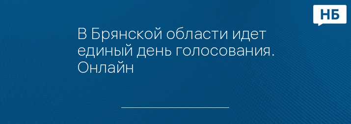 В Брянской области идет единый день голосования. Онлайн