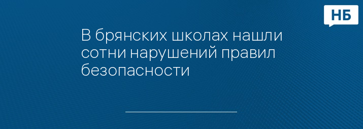 В брянских школах нашли сотни нарушений правил безопасности