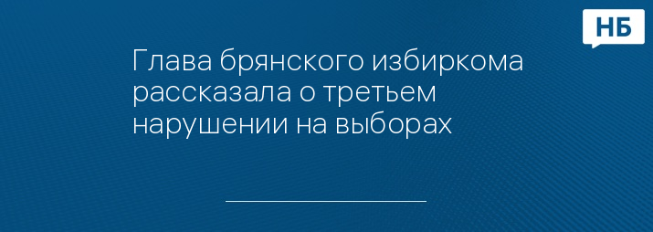 Глава брянского избиркома рассказала о третьем нарушении на выборах