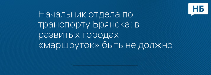 Начальник отдела по транспорту Брянска: в развитых городах «маршруток» быть не должно