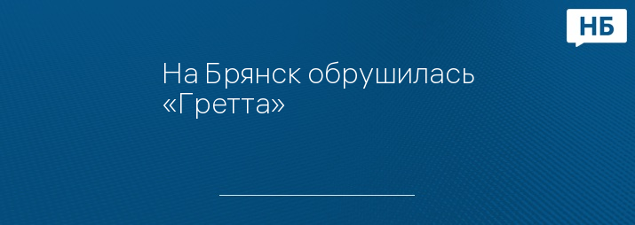 На Брянск обрушилась «Гретта»