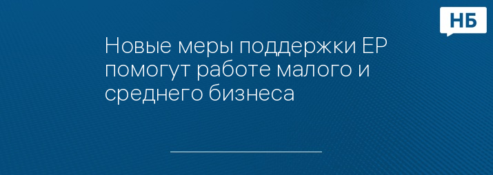 Новые меры поддержки ЕР помогут работе малого и среднего бизнеса