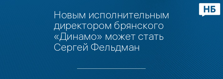 Новым исполнительным директором брянского «Динамо» может стать Сергей Фельдман