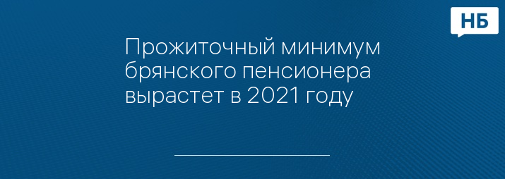 Прожиточный минимум брянского пенсионера вырастет в 2021 году 