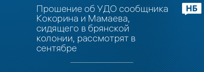 Прошение об УДО сообщника Кокорина и Мамаева, сидящего в брянской колонии, рассмотрят в сентябре