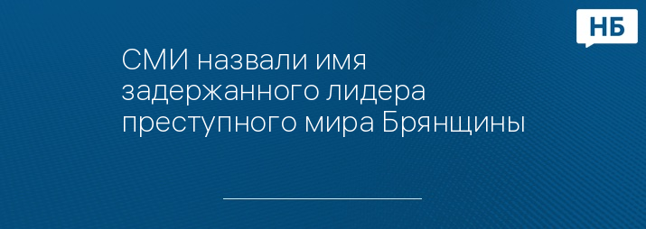 СМИ назвали имя задержанного лидера преступного мира Брянщины