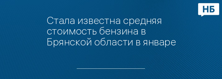 Стала известна средняя стоимость бензина в Брянской области в январе