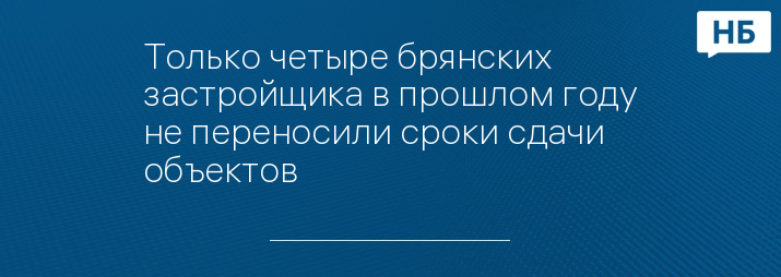 Только четыре брянских застройщика в прошлом году не переносили сроки сдачи объектов