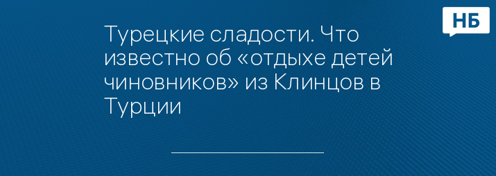 Турецкие сладости. Что известно об «отдыхе детей чиновников» из Клинцов в Турции