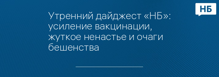 Утренний дайджест «НБ»: усиление вакцинации, жуткое ненастье и очаги бешенства