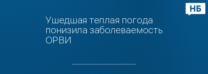 Ушедшая теплая погода понизила заболеваемость ОРВИ