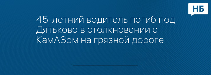 45-летний водитель погиб под Дятьково в столкновении с КамАЗом на грязной дороге