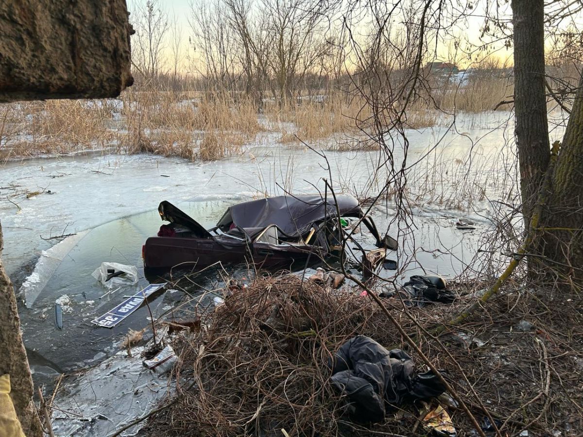 В Воронежской области автомобиль с людьми упал в реку с моста