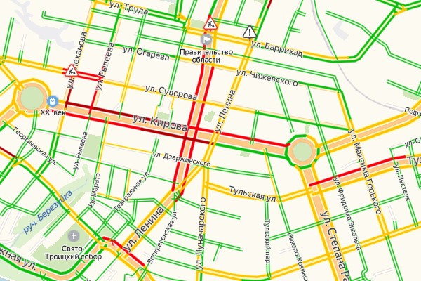 Пробки киров карта онлайн сейчас