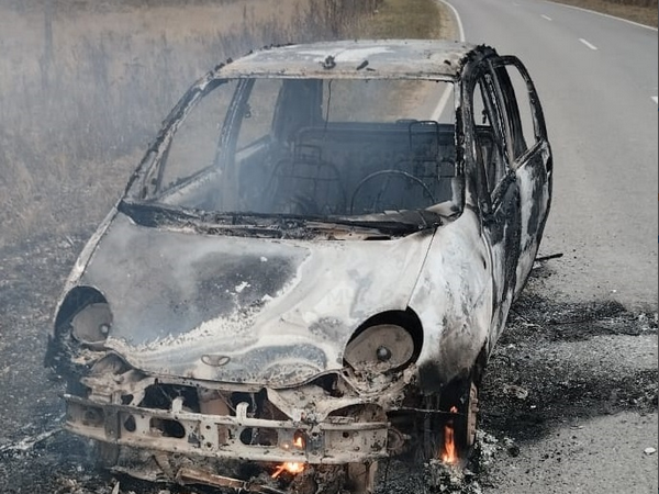 В Калужской области сгорело авто