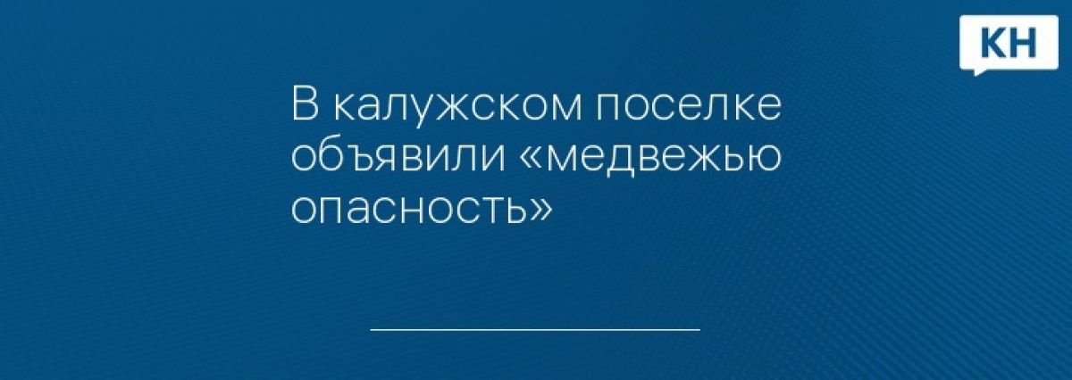 В калужском поселке объявили «медвежью опасность»