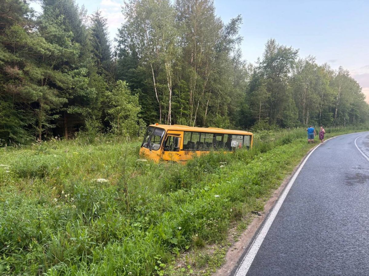Пассажирский автобус вылетел в кювет с трассы в Калужской области