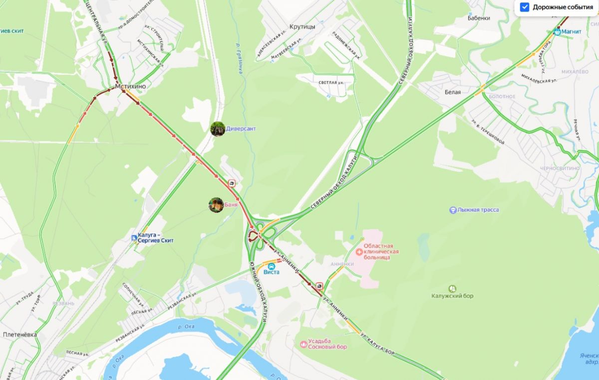 Главный въезд в Калугу заблокирован из-за аварии