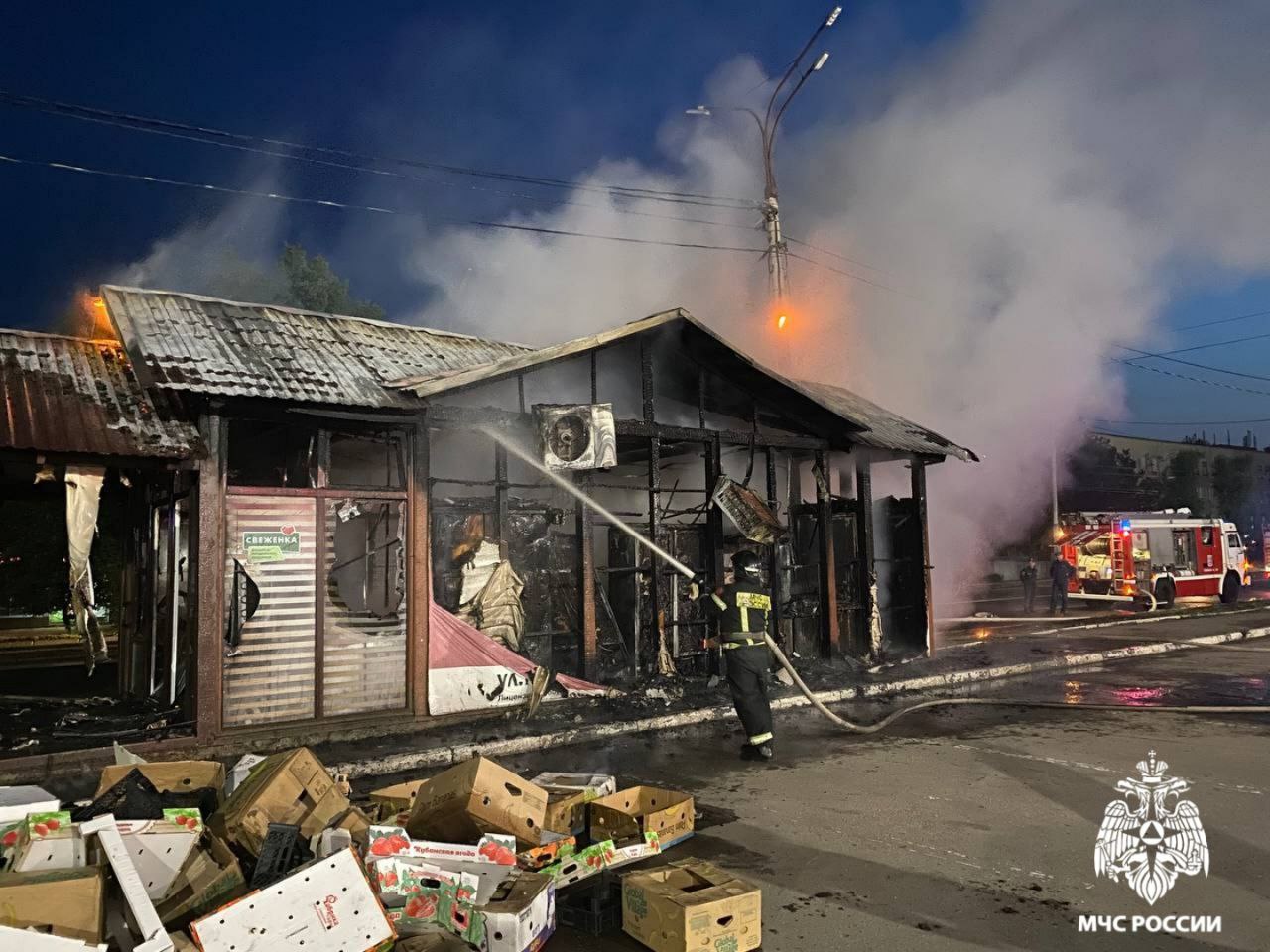 В МЧС назвали причину крупного пожара на Наугорке