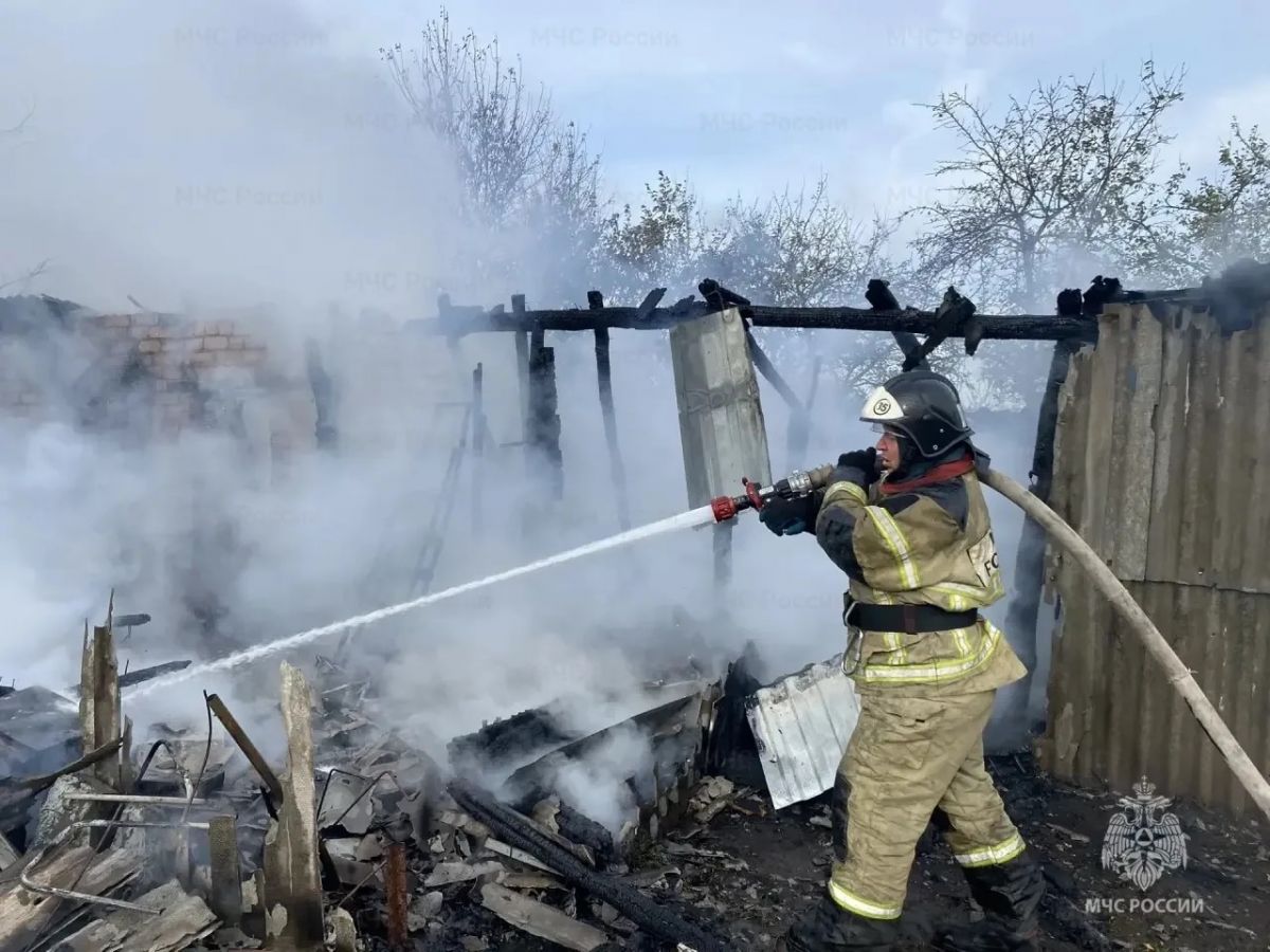 В Орловской области хозпостройки выгорели дотла