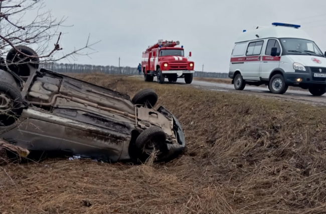 В кирове перевернулся автомобиль