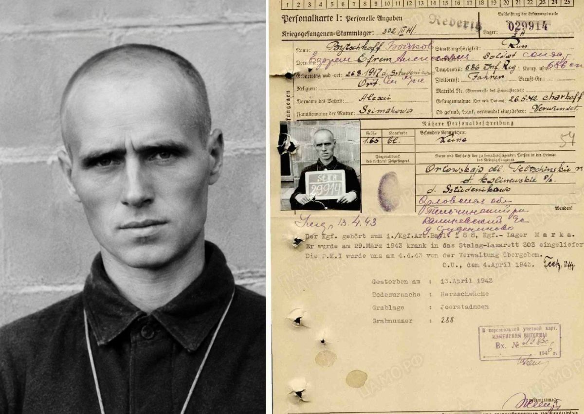 Проект Минобороны ищет родственников умершего в норвежском концлагере Ефима Бычкова