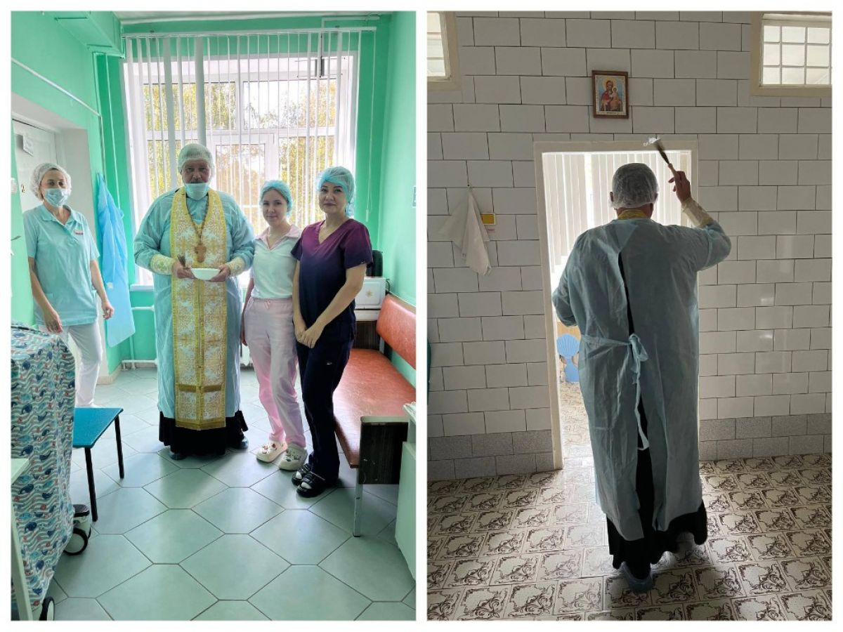Роддом при больнице Боткина освятил благочинный болховских храмов