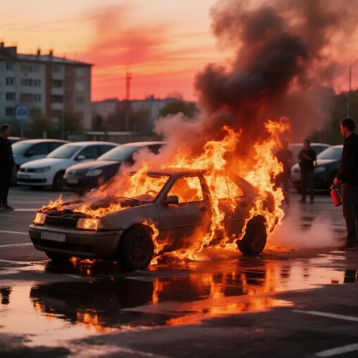 В Рязанской области произошло возгорание легкового автомобиля