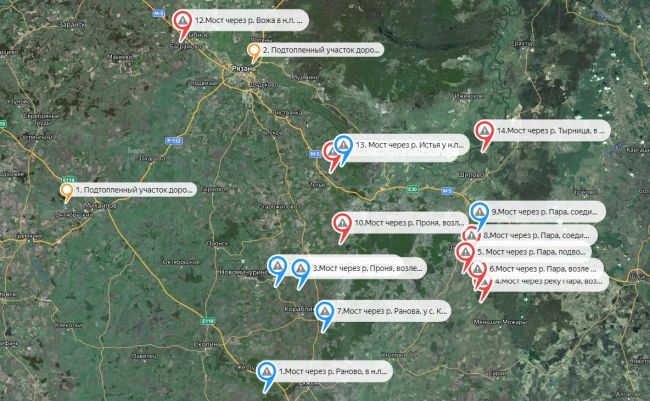 В Рязанской области запустили интерактивную карту подтоплений ...
