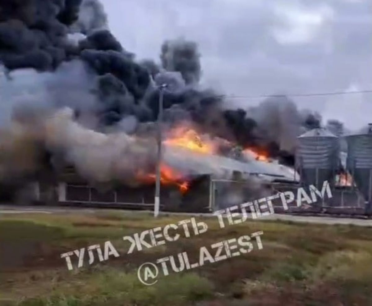 В Тульской области горит «Воловский бройлер»