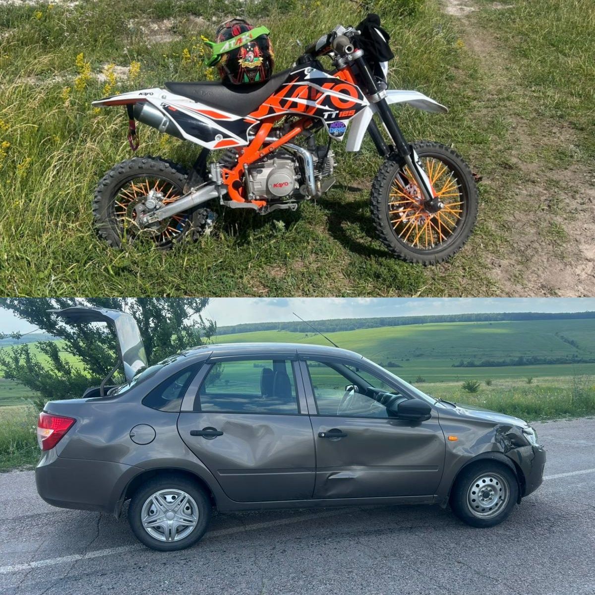 12-летний мотоциклист оказался под колесами автомобиля на трассе в Воронежской области