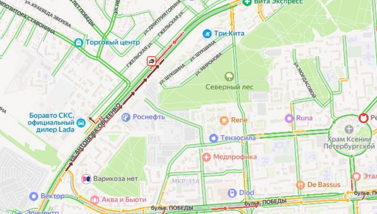Движение по окружной в Воронеже парализовано из-за смертельного ДТП